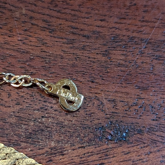 Vintage Christian Dior Chevron Enamel and Rhinestone Gold tone Necklace - Picture 5 of 10